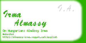 irma almassy business card